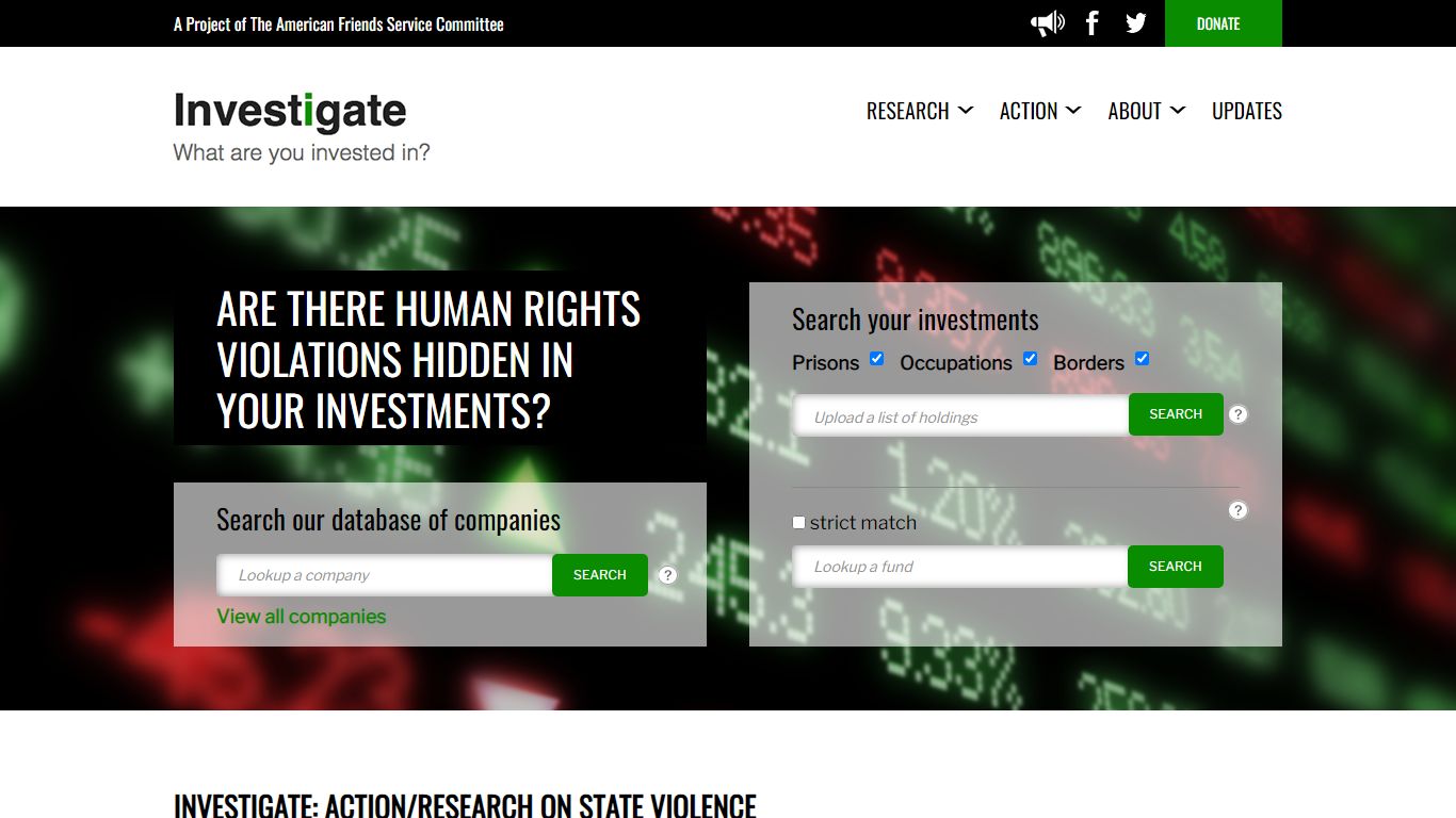 Investigate: Action/Research on State Violence | AFSC Investigate
