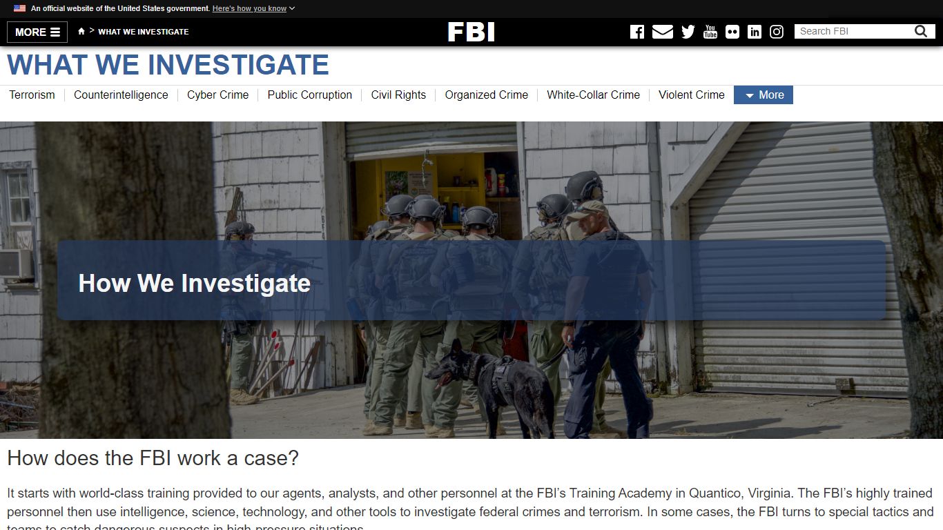How We Investigate — FBI